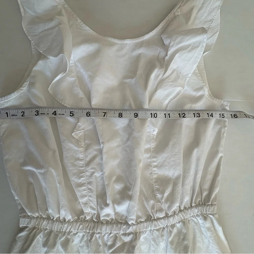 J. Crew Ruffle shoulder A line dress white size 0 100% cotton